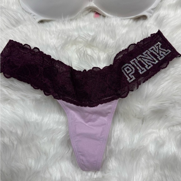 PINK Victoria's Secret Women's Intimates Set - White and Purple - Picture 2 of 9
